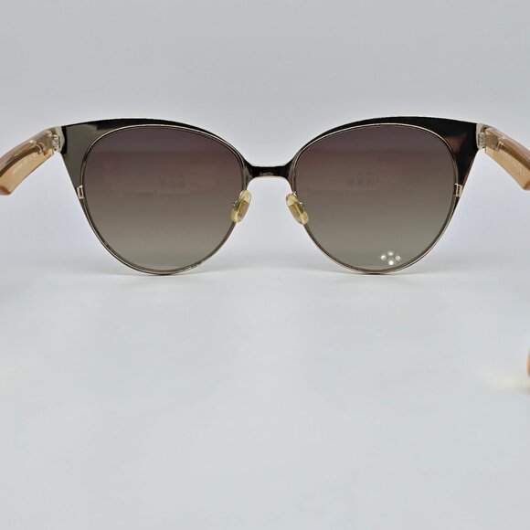 Kate Spade Marietta Gold Glitter Peach Frame Brown Gradient Cat Eye Sunglasses - Picture 4 of 12